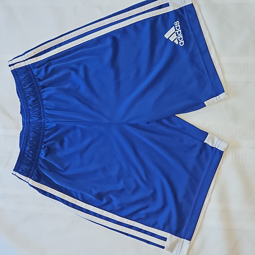 Boy's Adidas Shorts Blue/White Size Large